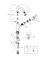 Grohe Essence Tek Kumandalı Lavabo Bataryası 1/2