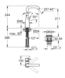 Grohe Essence Tek Kumandalı Lavabo Bataryası 1/2