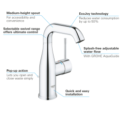 Grohe Essence Tek Kumandalı Lavabo Bataryası M - 24173001 - 3