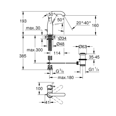 Grohe Essence Tek Kumandalı Lavabo Bataryası
M-Boyut - 23462A01 - 2