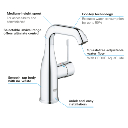 Grohe Essence Tek Kumandalı Lavabo Bataryası
M-Boyut - 23463001 - 3