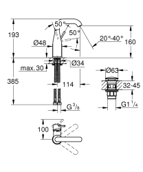 Grohe Essence Tek Kumandalı Lavabo Bataryası M-Boyut - 24181001 - 4