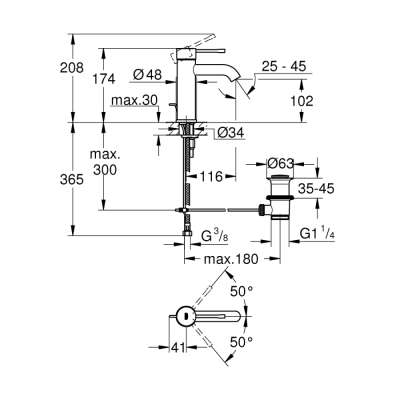 Grohe Essence Tek Kumandalı Lavabo Bataryası
S-Boyut - 23589001 - 2