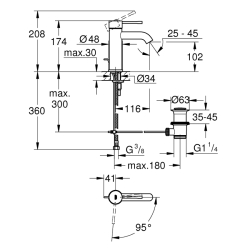 Grohe Essence Tek Kumandalı Lavabo Bataryası
S - Boyut - 23591001 - 2