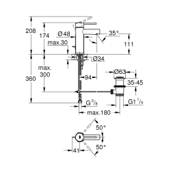 Grohe Essence Tek Kumandalı Lavabo Bataryası
S-Boyut - 32898001 - 2