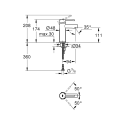 Grohe Essence Tek Kumandalı Lavabo Bataryası
S-Boyut - 34294001 - 2