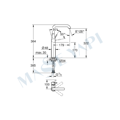 Grohe Essence Tek Kumandalı Lavabo Bataryası Xl - 24170KF1 - 7