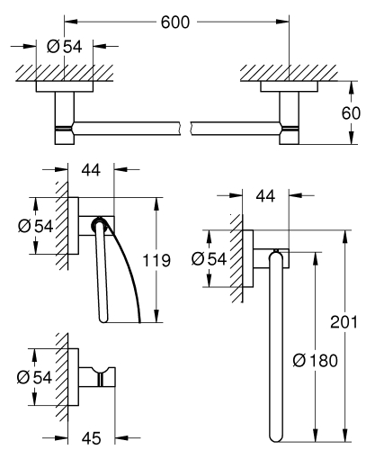 Grohe Essentials 4'Ü Bir Arada Banyo Aksesuar Seti - 40776001 - 3