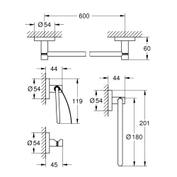 Grohe Essentials 4'Ü Bir Arada Banyo Aksesuar Seti - 40776Dc1 - 2