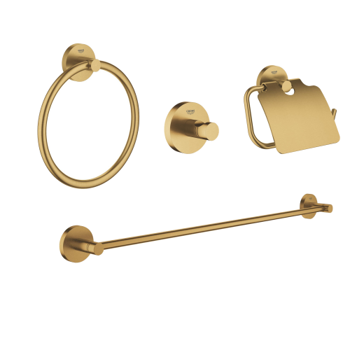 Grohe Essentials 4'Ü Bir Arada Banyo Aksesuar Seti Fırçalı Altın - GROHE