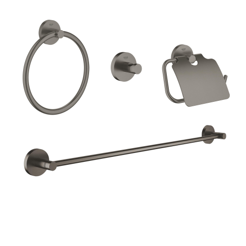 Grohe Essentials 4'Ü Bir Arada Banyo Aksesuar Seti Fırçalı Antracit - GROHE