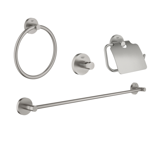 Grohe Essentials 4'Ü Bir Arada Banyo Aksesuar Seti Fırçalı Nikel - GROHE