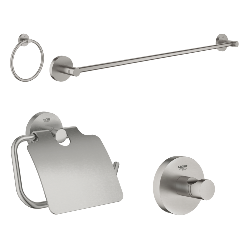 Grohe Essentials 4'Ü Bir Arada Banyo Aksesuar Seti Fırçalı Nikel - 2