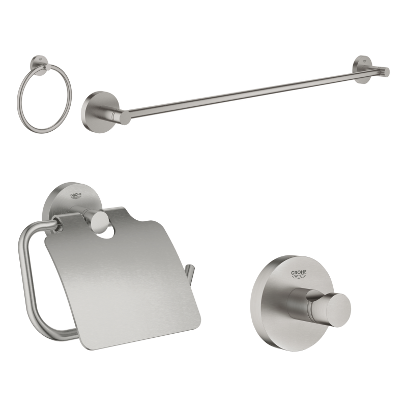 Grohe Essentials 4'Ü Bir Arada Banyo Aksesuar Seti Fırçalı Nikel - 2