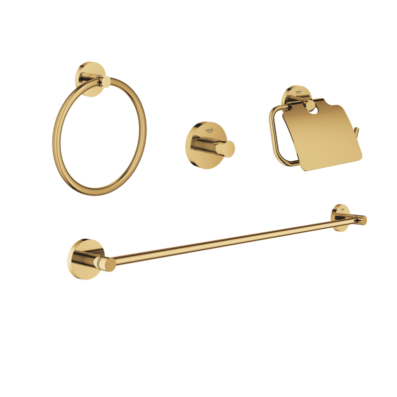 Grohe Essentials 4'Ü Bir Arada Banyo Aksesuar Seti Parlak Altın - 1
