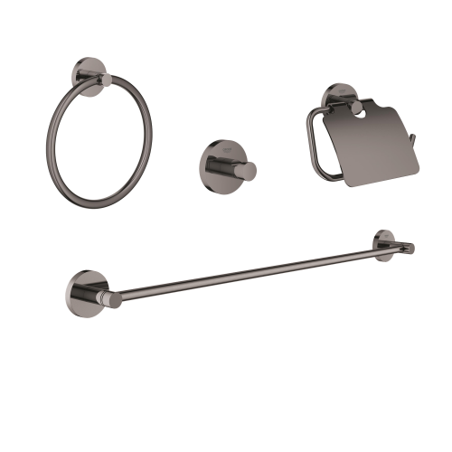 Grohe Essentials 4'Ü Bir Arada Banyo Aksesuar Seti Parlak Antracit - GROHE