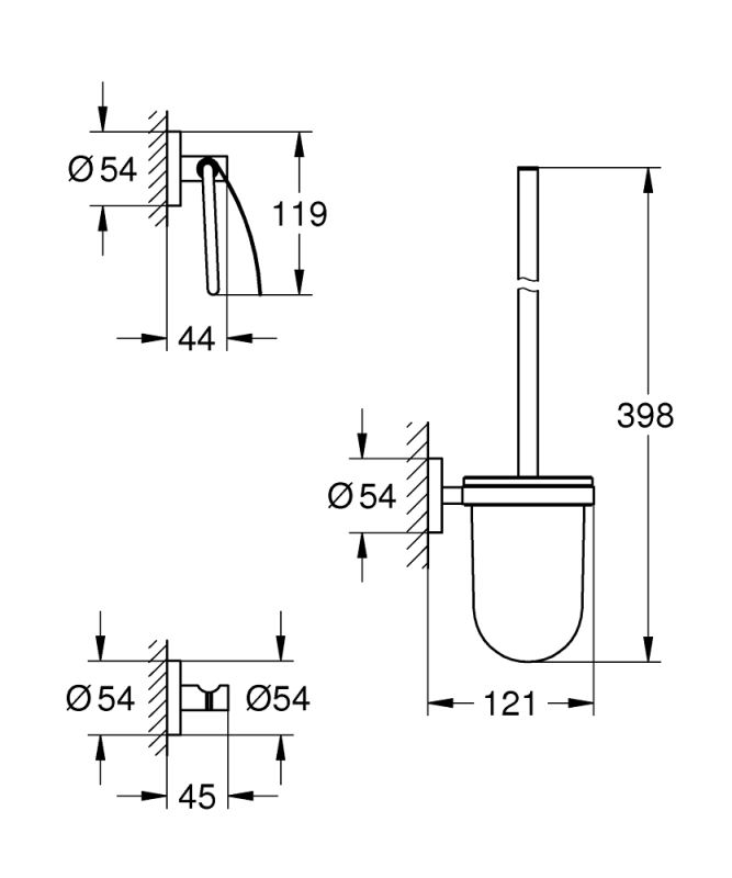Grohe Essentials City 3'Ü 1 Arada Tuvalet Aksesuar Seti - 40407001 - 3