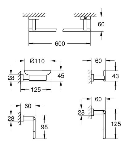 Grohe Essentials Cube 5'İ Bir Arada Banyo Aksesuar Seti - 40758001 - 3