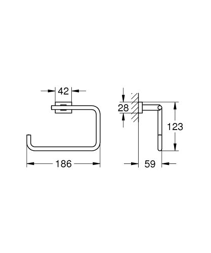 Grohe Essentials Cube Halka Havluluk - 40510001 - 3