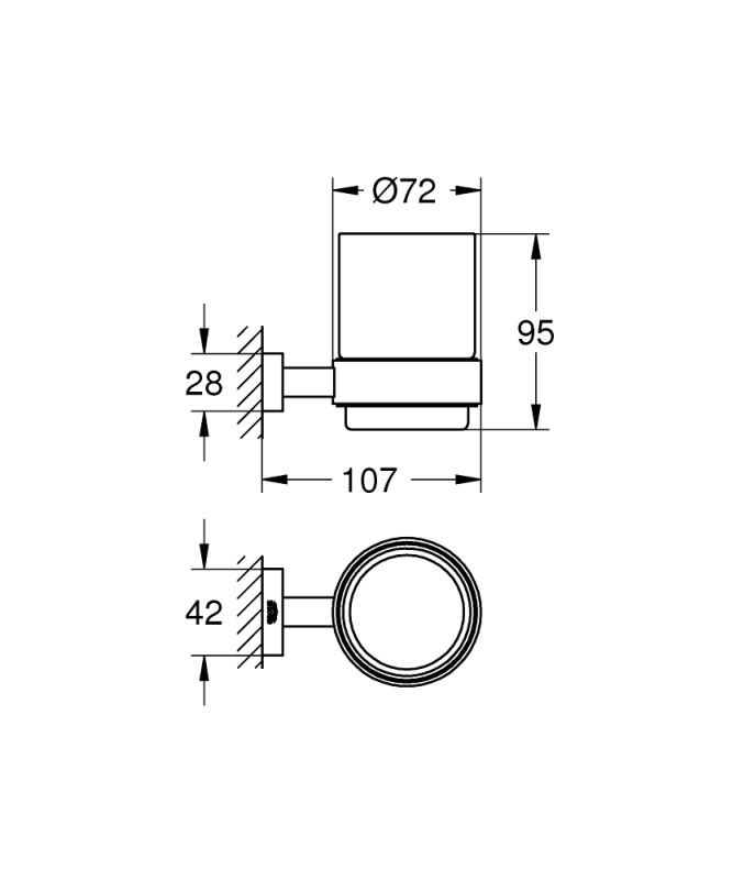 Grohe Essentials Cube Tutamaçlı Cam Fırçalık - 40755001 - 3