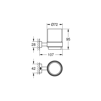 Grohe Essentials Cube Tutamaçlı Cam Fırçalık - 40755001 - 2