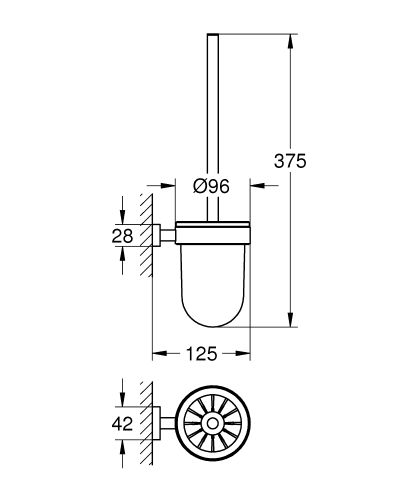 Grohe Essentials Cube Tuvalet Fırçası Seti - 40513001 - 4