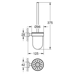Grohe Essentials Cube Tuvalet Fırçası Seti -40513Al1 - 2