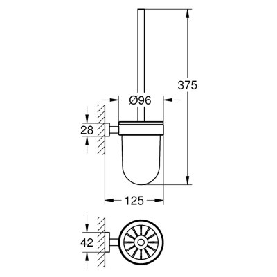 Grohe Essentials Cube Tuvalet Fırçası Seti -40513Al1 - 2