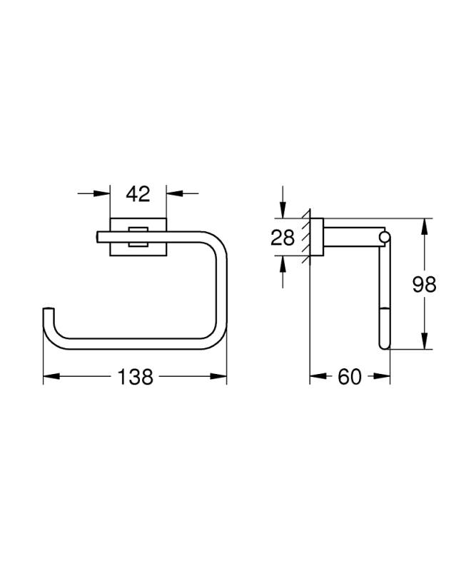 Grohe Essentials Cube Tuvalet Kağıtlığı - 40507001 - 3