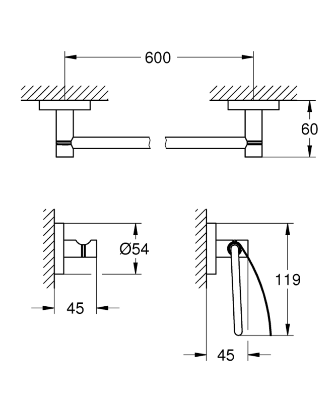 Grohe Essentials Guest 3'Ü 1 Arada Banyo Aksesuar Seti - 40775001 - 3