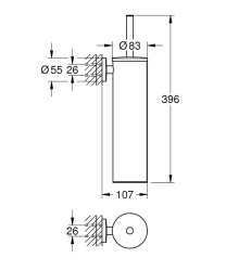 Grohe Essentials Tuvalet Fırçalığı, Altın - 40696GL0 - 2