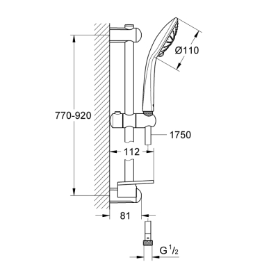 Grohe Euphoria 110 Massage Sürgülü Duş Seti 3 Akışlı - 27226Al1 - 2