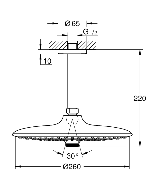 Grohe Euphoria 260 Tepe Duşu Seti 142 Mm, 3 Akışlı - 26461000 - 3