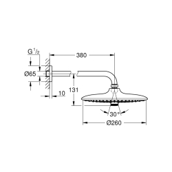 Grohe Euphoria 260 Tepe Duşu Seti 380 Mm, 3 Akışlı - 26459000 - 2