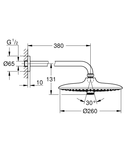Grohe Euphoria 260 Tepe Duşu Seti 380 Mm, 3 Akışlı - 26459000 - 3