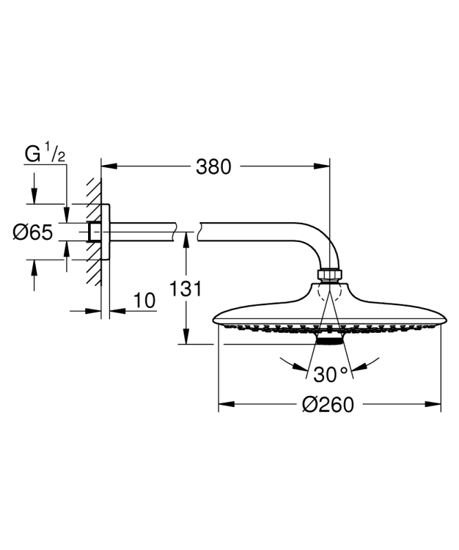 Grohe Euphoria 260 Tepe Duşu Seti 380 Mm, 3 Akışlı - 26459000 - 3