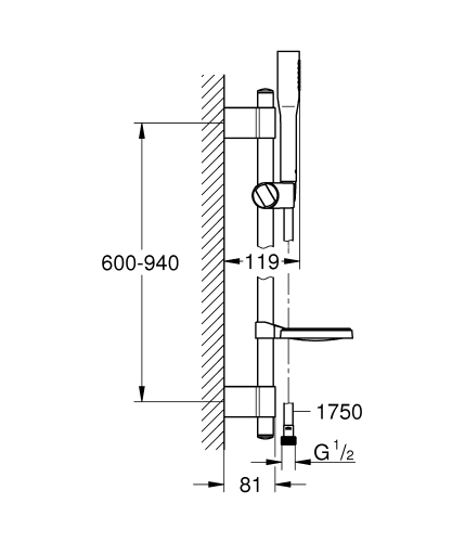 Grohe Euphoria Cosmopolitan Stick Sürgülü Duş Seti - 27368000 - 3