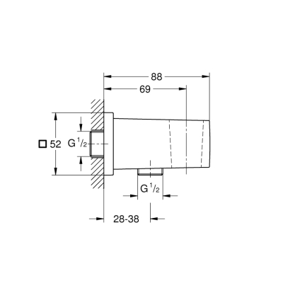 Grohe Euphoria Cube Askılı Duş Çıkış Dirseği - 26370A00 - 2