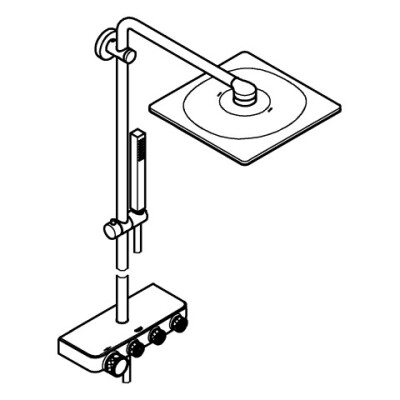 Grohe Euphoria SmartControl System 310 Cube Duo Duvara Monte Termostatik Bataryalı Duş Sistemi, Altın - 26508GL0 - 2