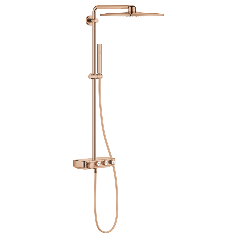 Grohe Euphoria SmartControl System 310 Cube Duo Duvara Monte Termostatik Bataryalı Duş Sistemi, Bakır - 26508DA0 - 2