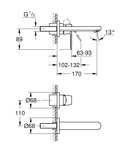 Grohe Eurocosmo 2 Delikli Lavabo Bataryası
S-Boyut - 19381000 - 3