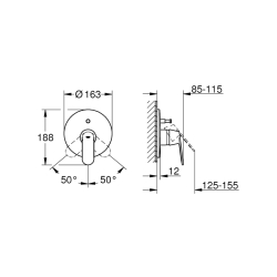 Grohe Eurocosmo Ankastre Banyo/Duş Bataryası - 19382000 - 2