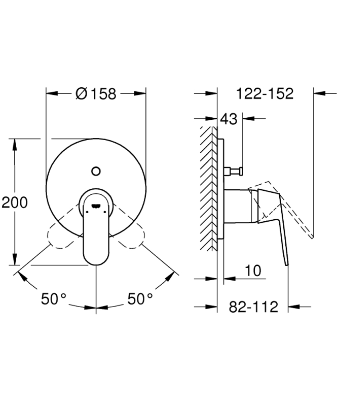 Grohe Eurocosmo Ankastre Banyo/Duş Bataryası - 24045000 - 5