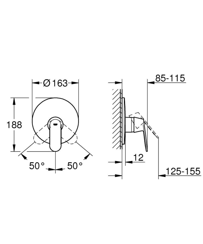 Grohe Eurocosmo Ankastre Duş Bataryası - 19383000 - 3
