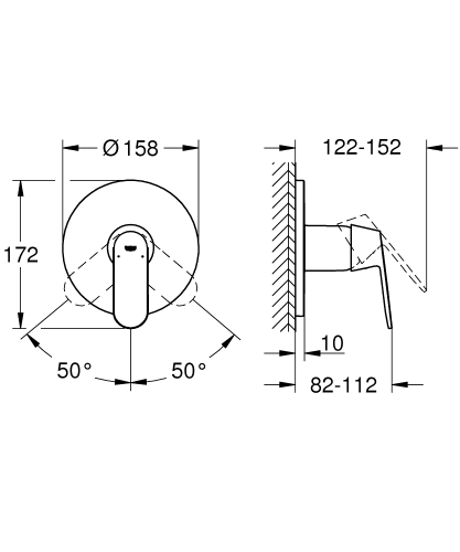 Grohe Eurocosmo Ankastre Duş Bataryası - 24044000 - 5