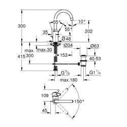 Grohe Eurocosmo Tek Kumandalı Lavabo Bataryası 1/2