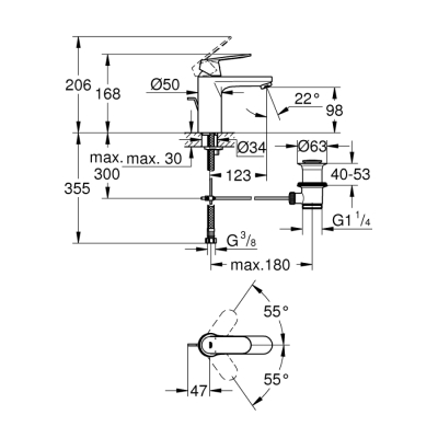 Grohe Eurocosmo Tek Kumandalı Lavabo Bataryası
M-Boyut - 23325000 - 2