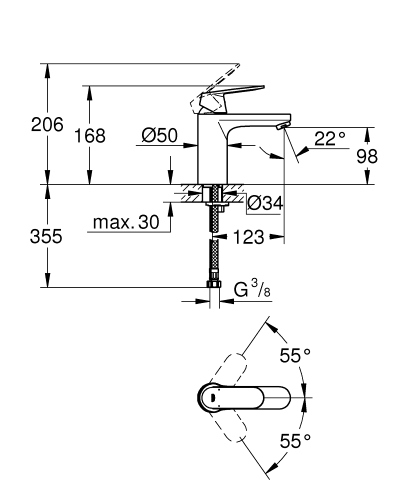Grohe Eurocosmo Tek Kumandalı Lavabo Bataryası
M-Boyut - 23327000 - 4