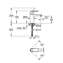 Grohe Eurocosmo Tek Kumandalı Lavabo Bataryası
M - Boyut - 23327KW0 - 2