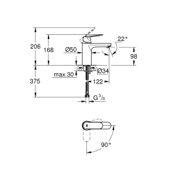 Grohe Eurocosmo Tek Kumandalı Lavabo Bataryası
M-Boyut - 2339800E - 2